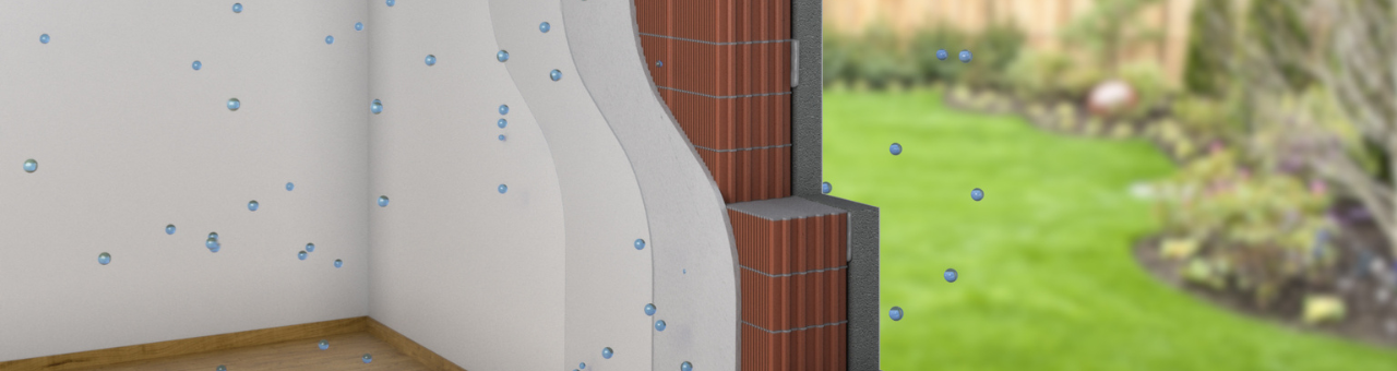 Гладка стена, завършена с Баумит КлимаФино – варова шпакловка за вътрешни помещения