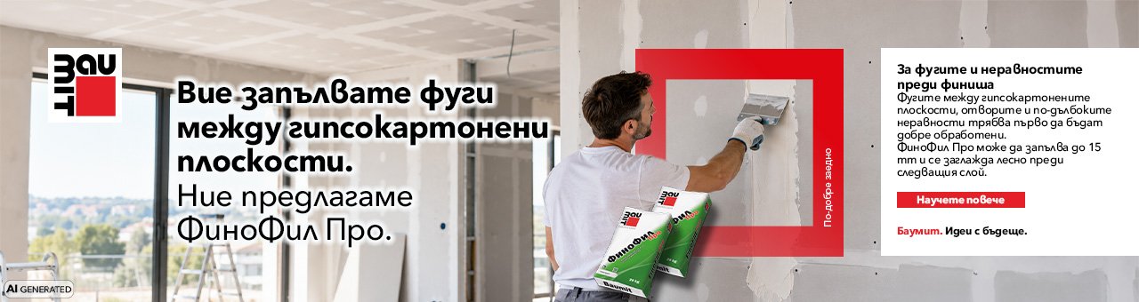Баумит ФиноФил Про – шпакловка за гипсокартон и неравности